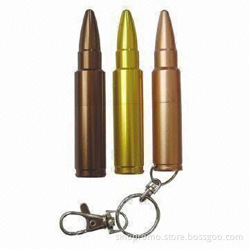 Bullet-shaped USB Flash Drive with Keyring